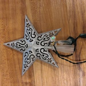 Silver star Christmas tree topper